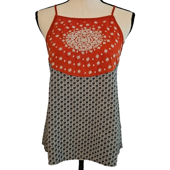THML Bohemian Style Tank, Orange/Navy, Size Small - Picture 6 of 13